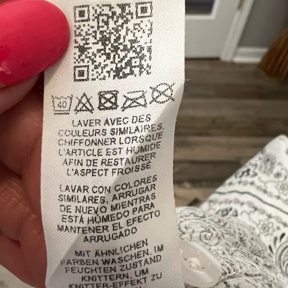 ASOS Women's Black and White Button Down Shirt 100% cotton sz 6 - Picture 6 of 6